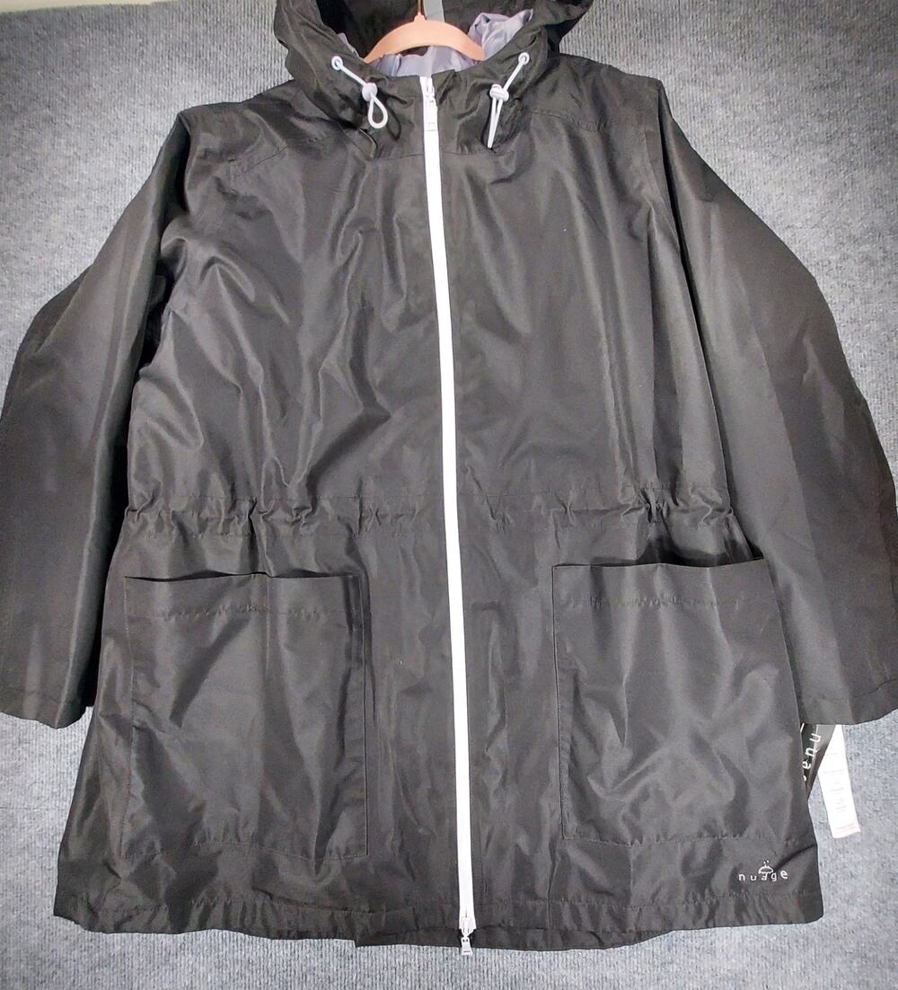 NWT Nuage Waterproof Rain Jacket Women's 2X / 2TG Black Yellow Mesh Hooded